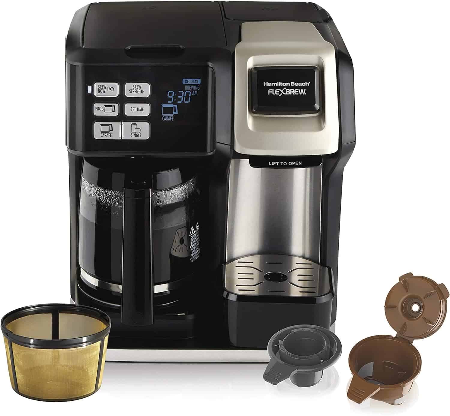 FlexBrew Trio 2-Way Coffee Maker, Compatible, Black   Silver