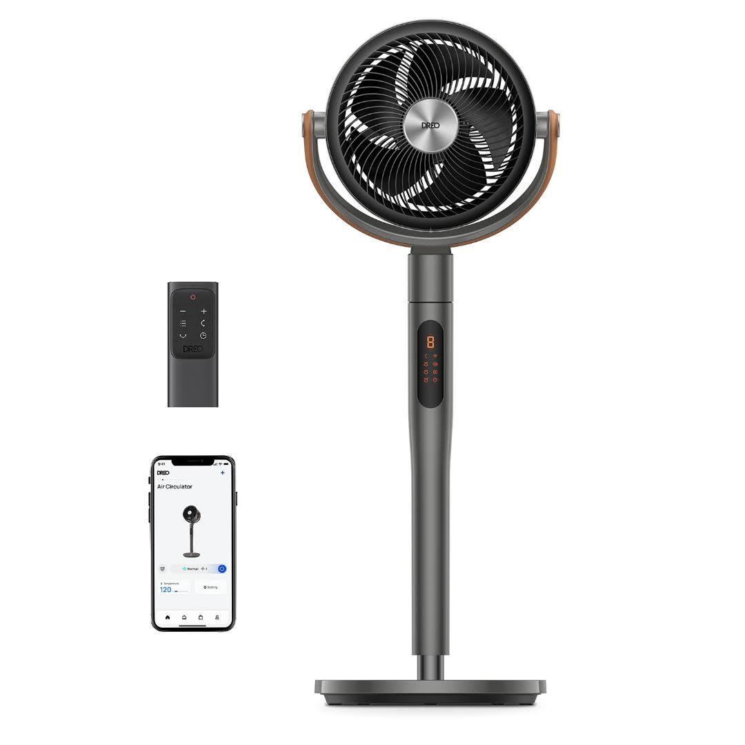 Pedestal Fan with Remote, PolyFan 513S, 43  Quiet Standing Fan, 6 Modes, 8 Speeds