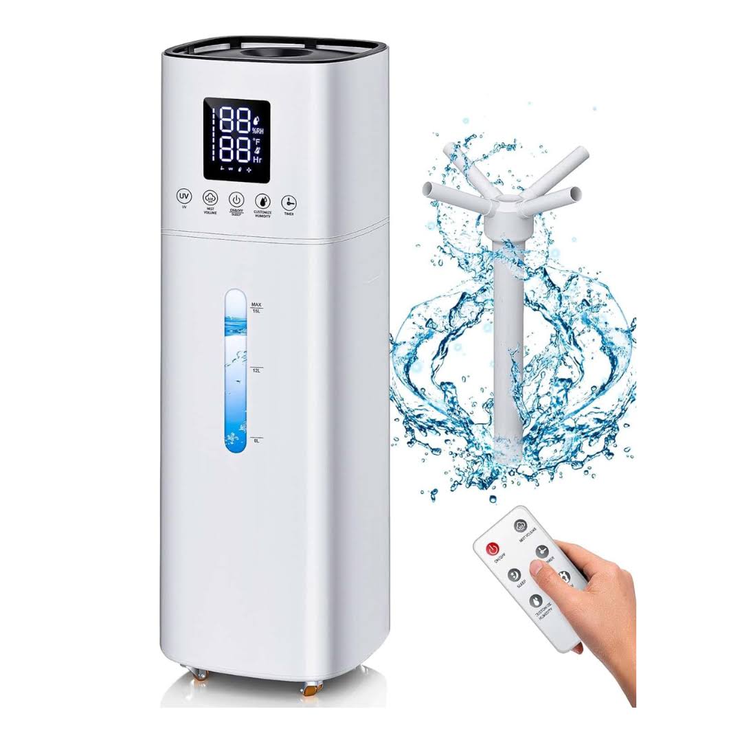 Honovos Humidifiers for Bedroom, 15L Wholehouse Humidifier for 2000 sq. ft, 600ml/h Cool Mist Humidifier