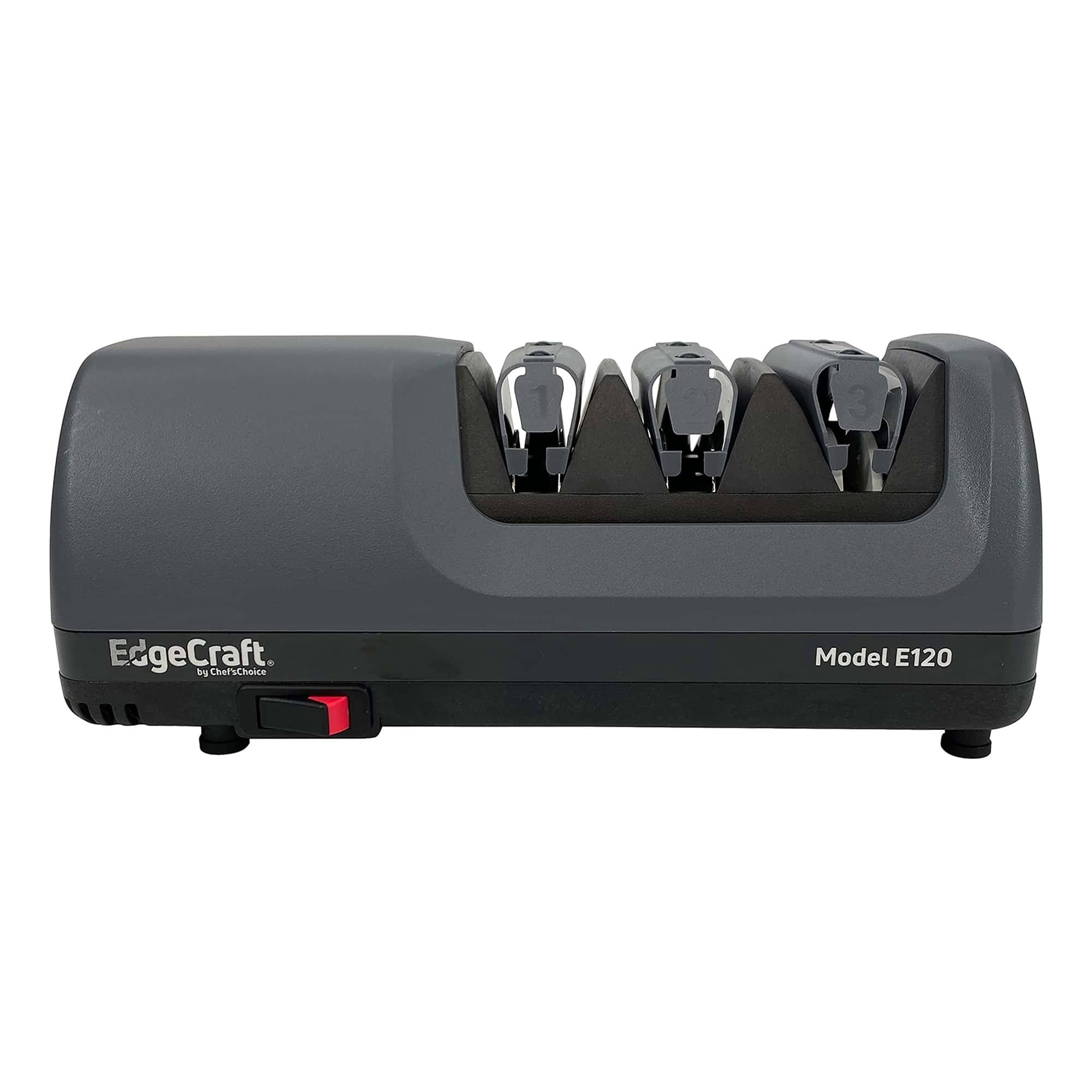 Edgecraft Model E120 Professional Electric Knife Sharpener, 3-stage 20-degree Trizor, In Gray (she120gy11)