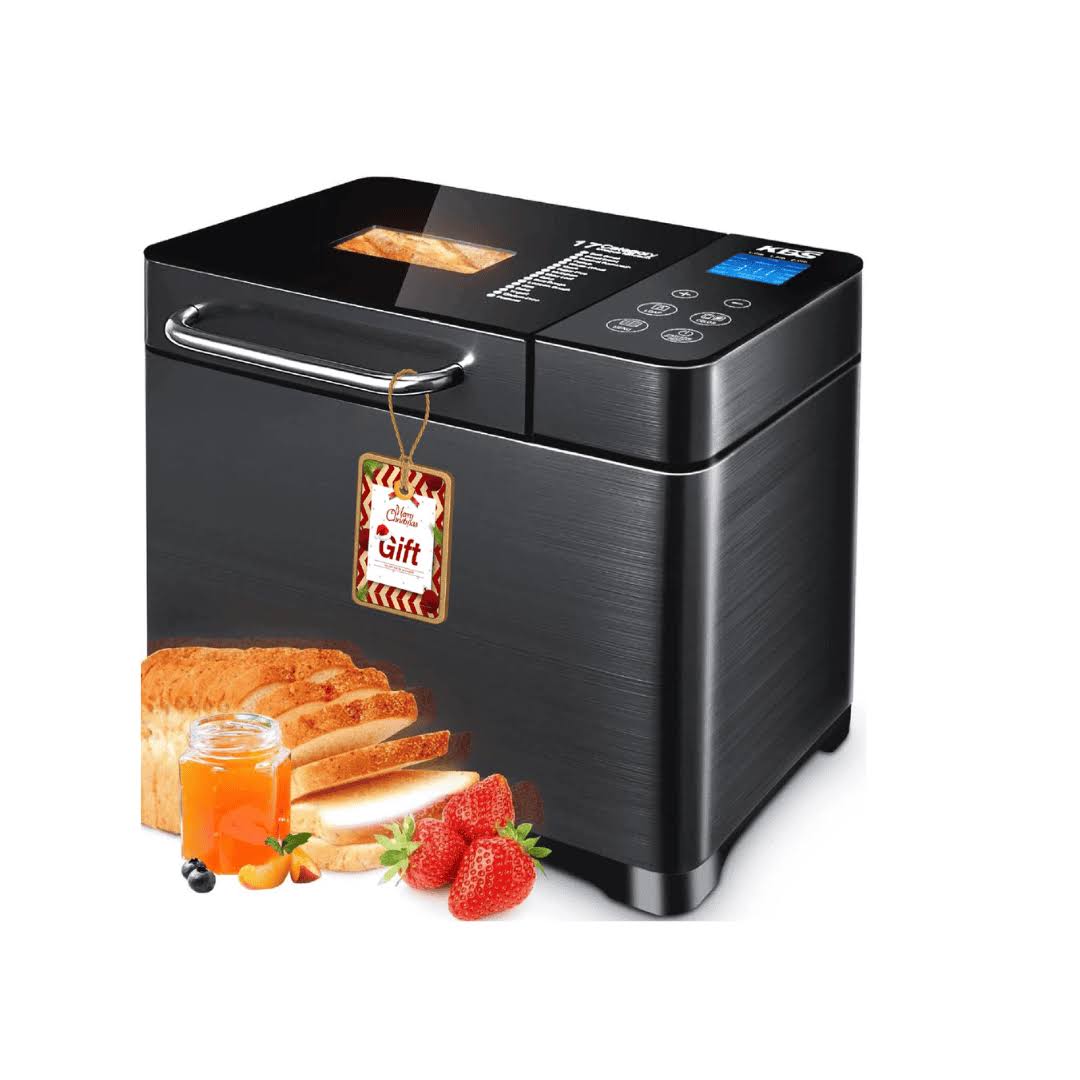KBS 17-in-1 Bread Maker-Dual Heaters, 710W Machine Stainless Steel