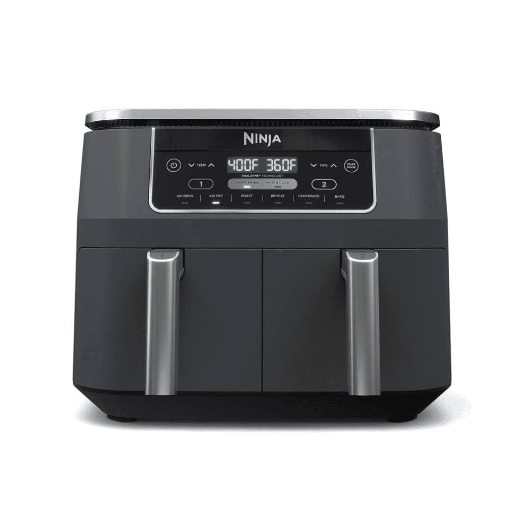 DZ201 Foodi 8 Quart 6-in-1 DualZone 2-Basket Air Fryer, Grey