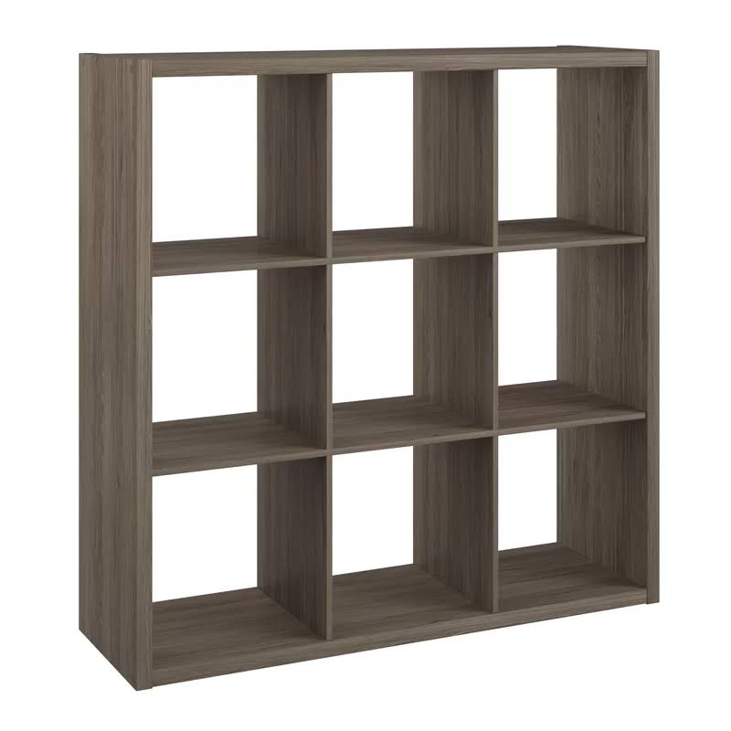 4590 43.98 in. H x 43.82 in. W x 13.50 in. D Graphite Gray Wood Large 9- Cube Organizer