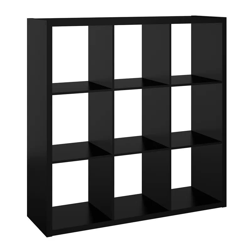 4593 43.98 in. H x 43.82 in. W x 13.50 in. D Black Wood Large 9- Cube Organizer