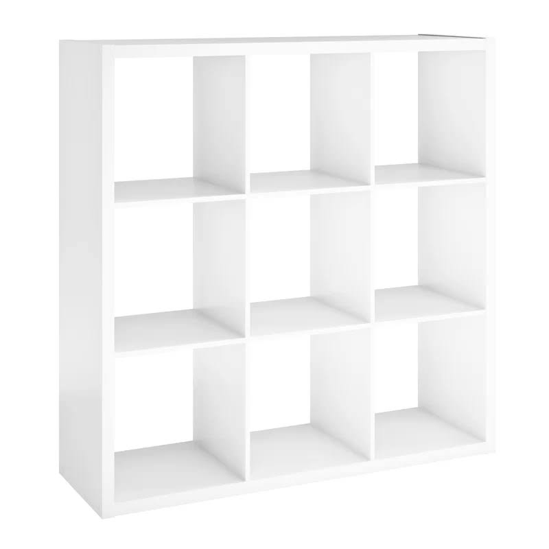4588 43.98 in. H x 43.82 in. W x 13.50 in. D White Wood Large 9- Cube Organizer