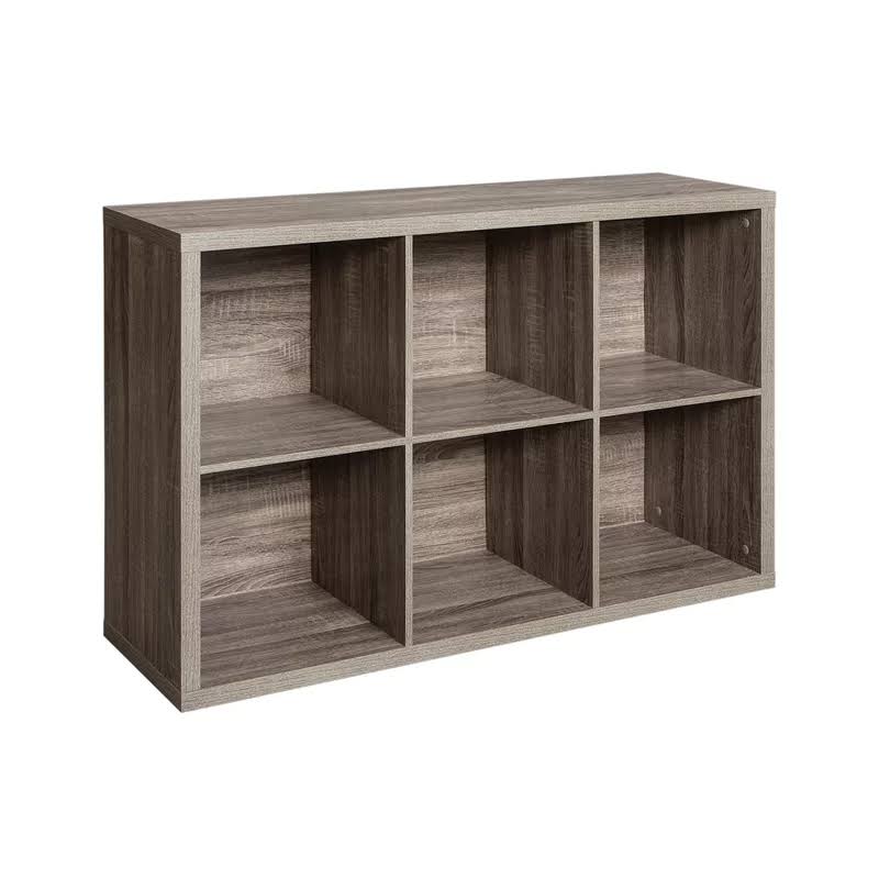 1326 Decorative 6 Cube Organizer, Weathered Gray