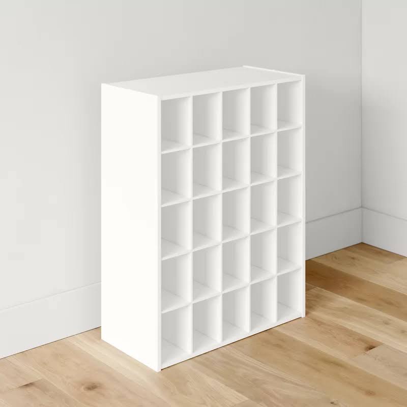 78506 32 in. H x 24 in. W x 12 in. D White Wood Look 25-Cube Storage Organizer