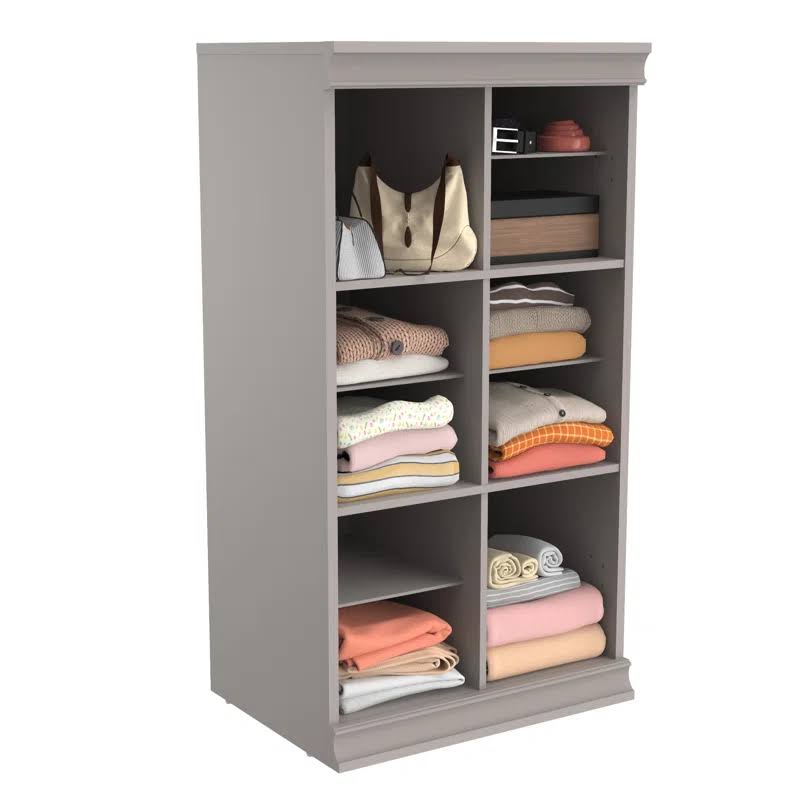 4597 Modular Storage Stackable 12-Shelf Unit with Dividers, Taupe