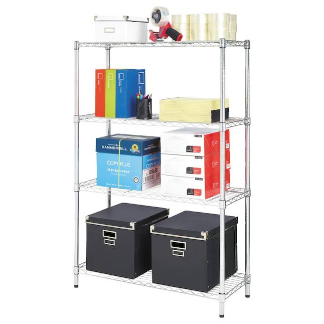 ALESW843614SR Steel 4-Tier Utility Shelving Unit (36-in W x 14-in D x 54-in H)