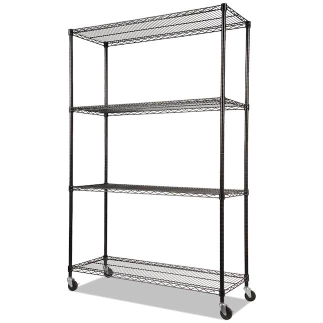 ALESW604818BLSteel 4-Tier Utility Shelving Unit (48-in W x 18-in D x 72-in H)