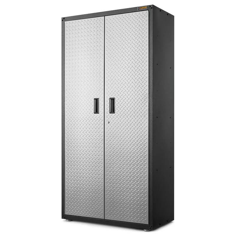 GALG36KDYG Ready-to-Assemble Steel Freestanding Garage Cabinet in Silver Tread (36 in. W x 72 in. H x 18 in. D)