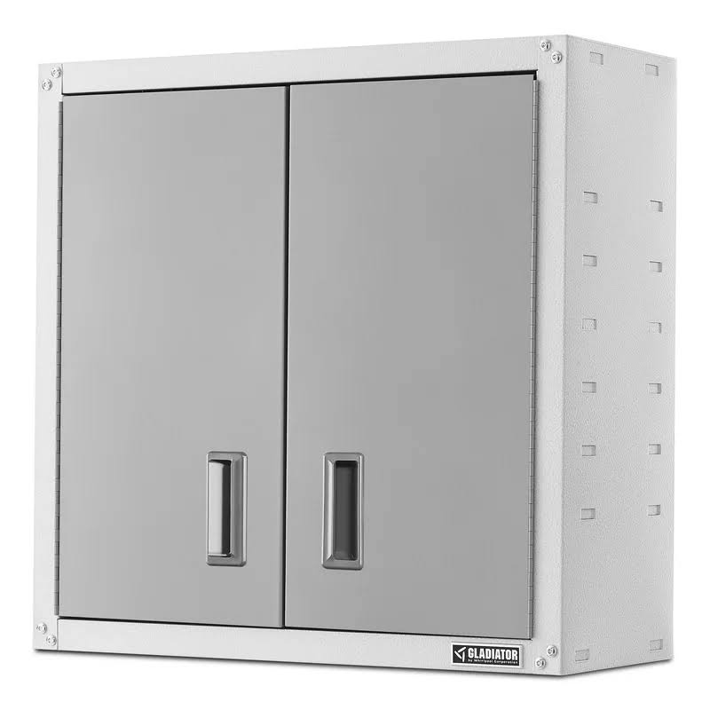 GAWG28FVEW Steel 2-Shelf Wall Mounted Garage Cabinet in White (28 in W x 28 in H x 12 in D)
