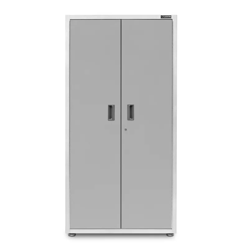 GALG36KDZW Ready-to-Assemble Steel Freestanding Garage Cabinet in Hammered White (36 in. W x 72 in. H x 18 in. D)