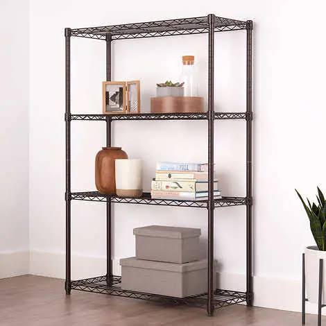 TRINITY 4-Tier Indoor Wire Shelving Rack, 36閳 x 14閳 x 54閳, NSF, Dark Bronze