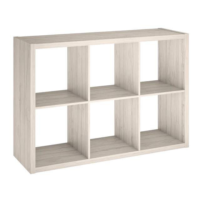 30-in H x 43.82-in W x 13.5-in D Bleached Walnut Wood Laminate 6 Cube Organizer