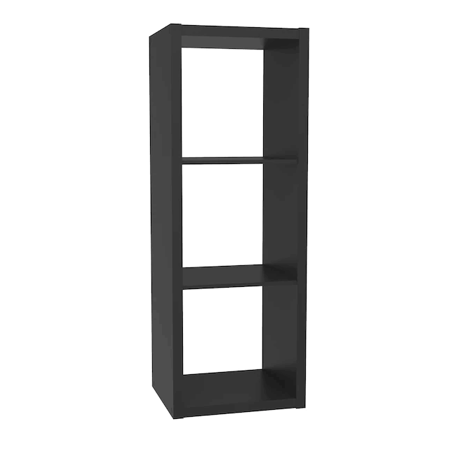 43.98-in H x 15.87-in W x 13.5-in D Black Wood Laminate 3 Cube Organizer