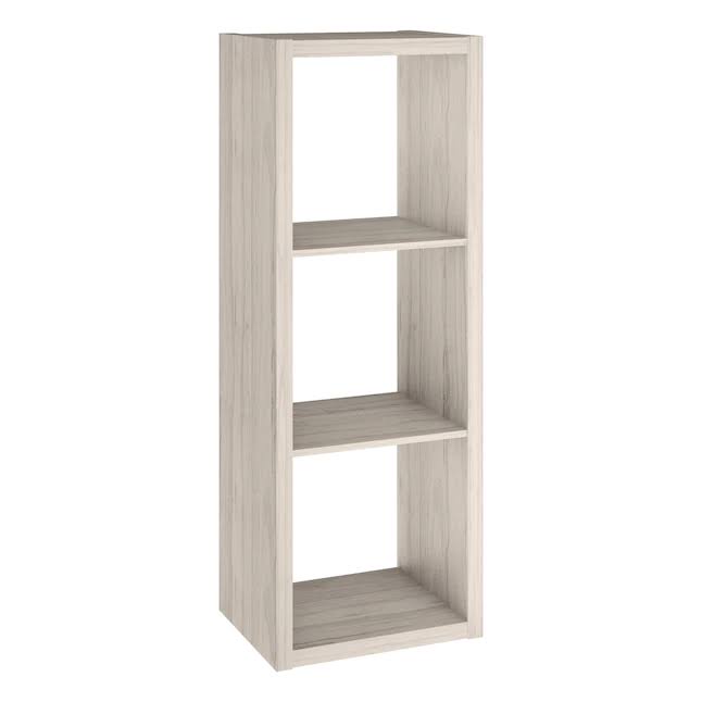43.98-in H x 15.87-in W x 13.5-in D Bleached Walnut Wood Laminate 3 Cube Organizer