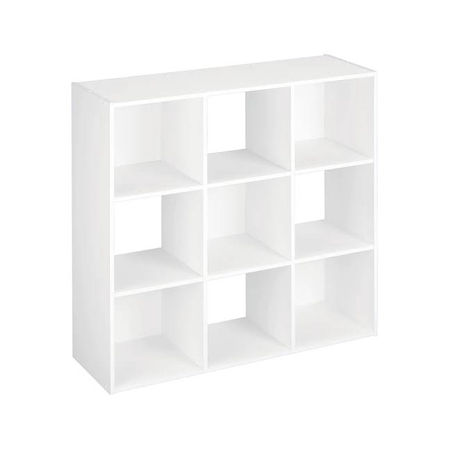 35.88-in H x 35.88-in W x 11.63-in D White Stackable Wood Laminate 9 Cube Organizer