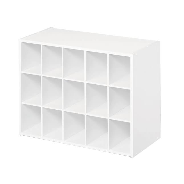 19.38-in H x 24.13-in W x 11.63-in D White Stackable Wood Laminate 15 Cube Organizer