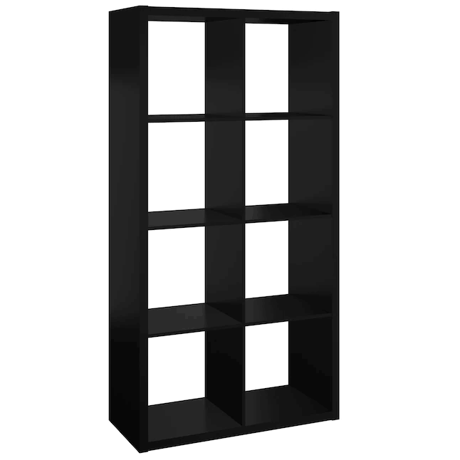 57.95-in H x 29.87-in W x 13.5-in D Black Wood Laminate 8 Cube Organizer