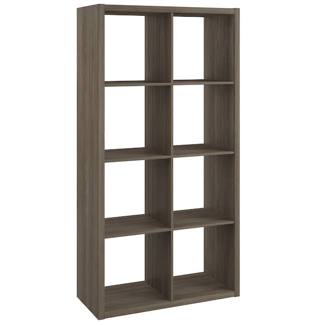 57.95-in H x 29.87-in W x 13.5-in D Graphite Gray Wood Laminate 8 Cube Organizer