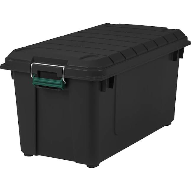 4-Pack Weather Tight Storage Box X-large 20.5-Gallon (82-Quart) Black Heavy Duty Tote with Latching Lid