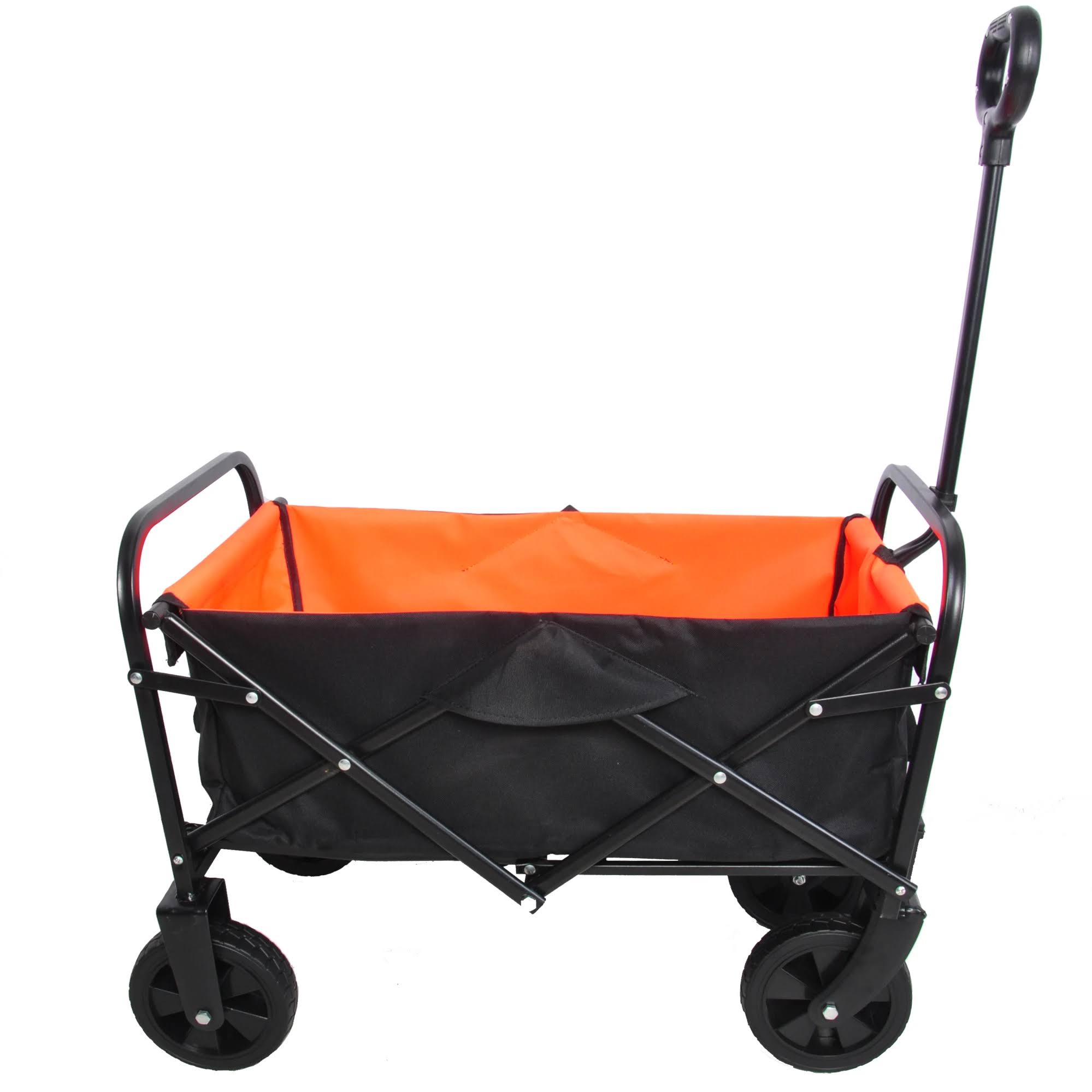 Folding Wagon Garden Shopping Beach Cart (black+yellow) 23.82  x 15.16  x 8.6