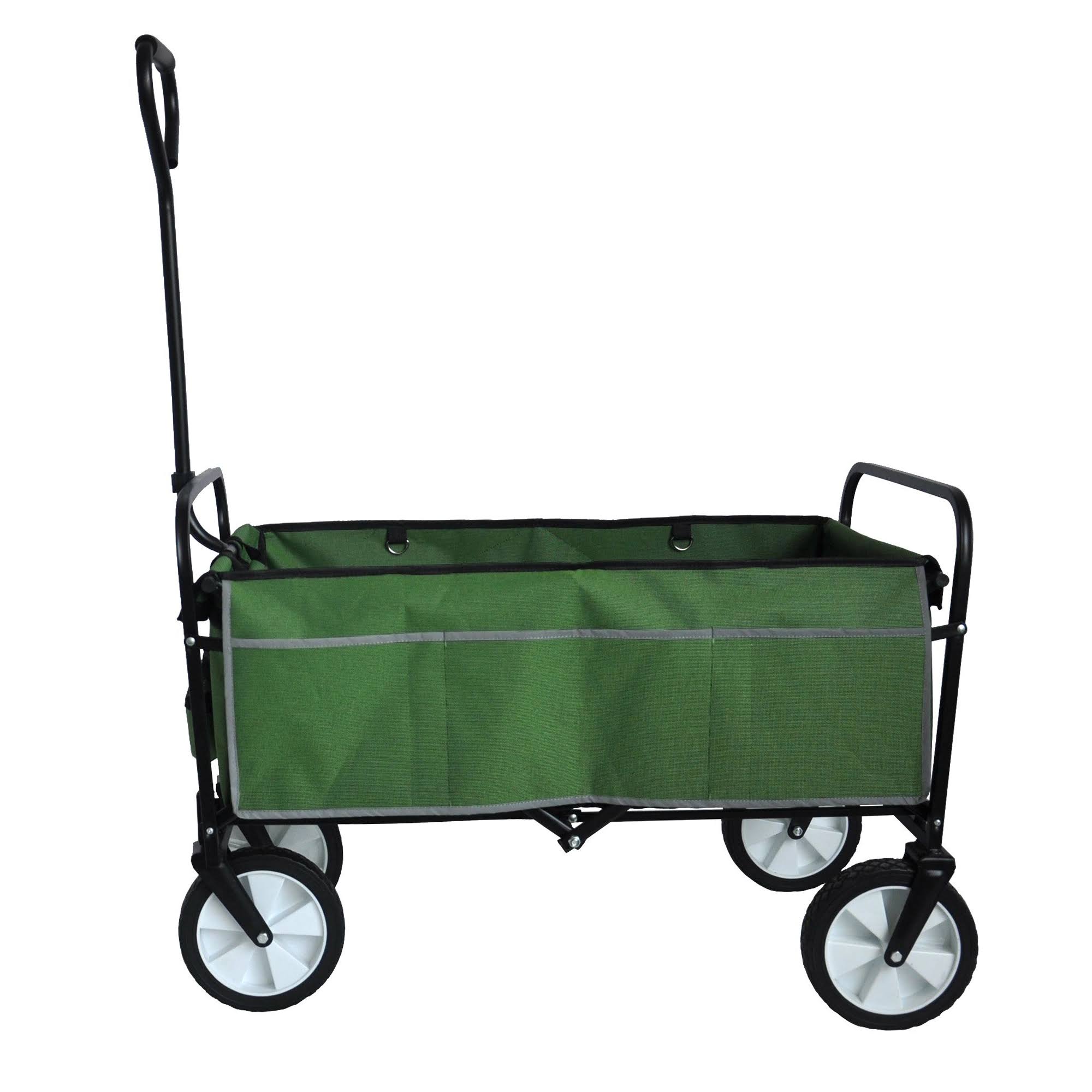 Folding Wagon Garden Shopping Beach Cart (Green) 40.5 L X 21.26  D X 46.46 H