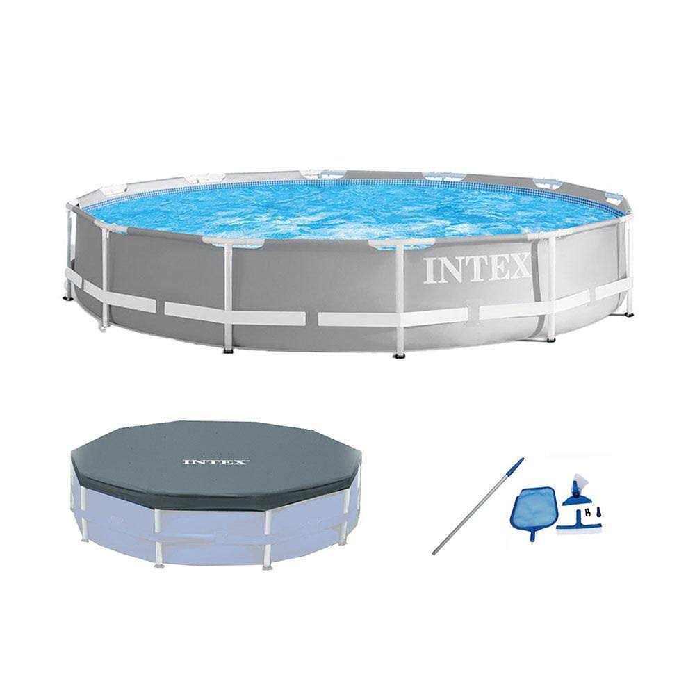 26711EH + 28031E + 28002E Prism Frame Above Ground Pool Set with Cover and Maintenance Kit