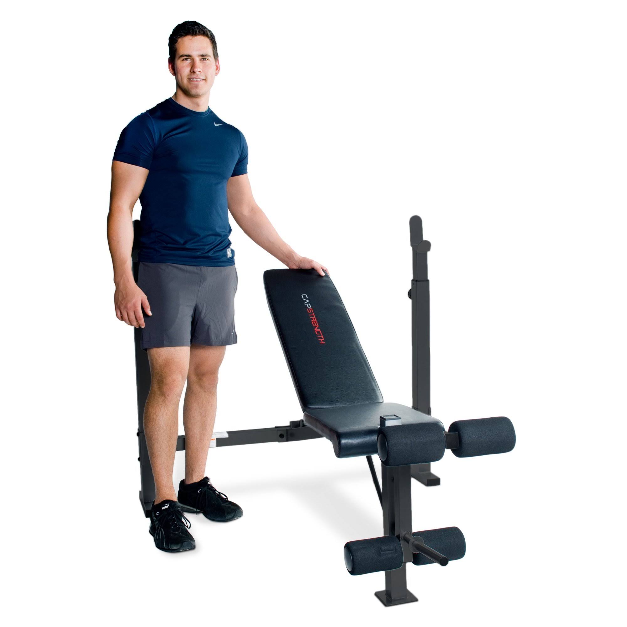 CAP Strength Olympic Weight Bench with Leg Extension, Black (500 lb Weight Capacity)