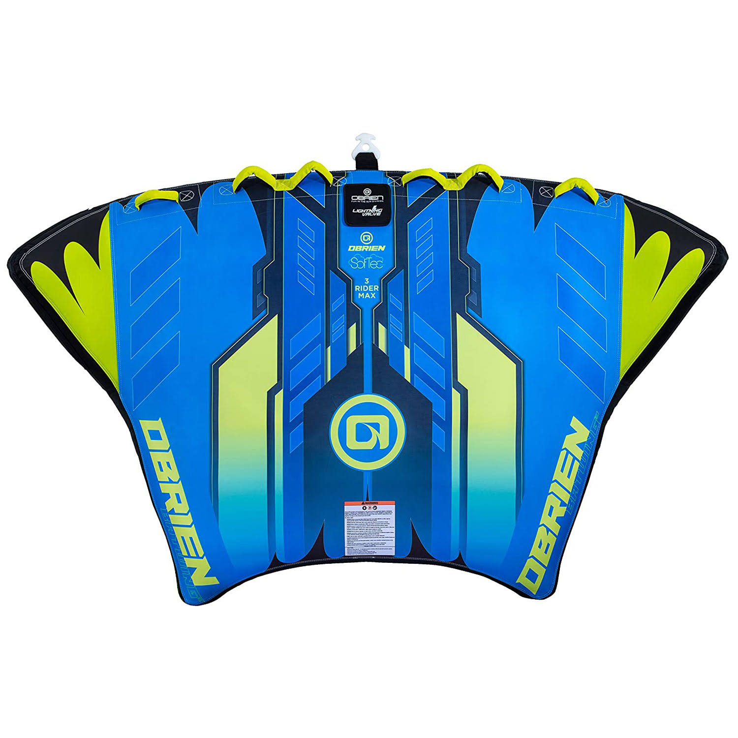 O Brien Bat Wing 3 Person Inflatable Towable Water Sports Tube for Boating, Blue