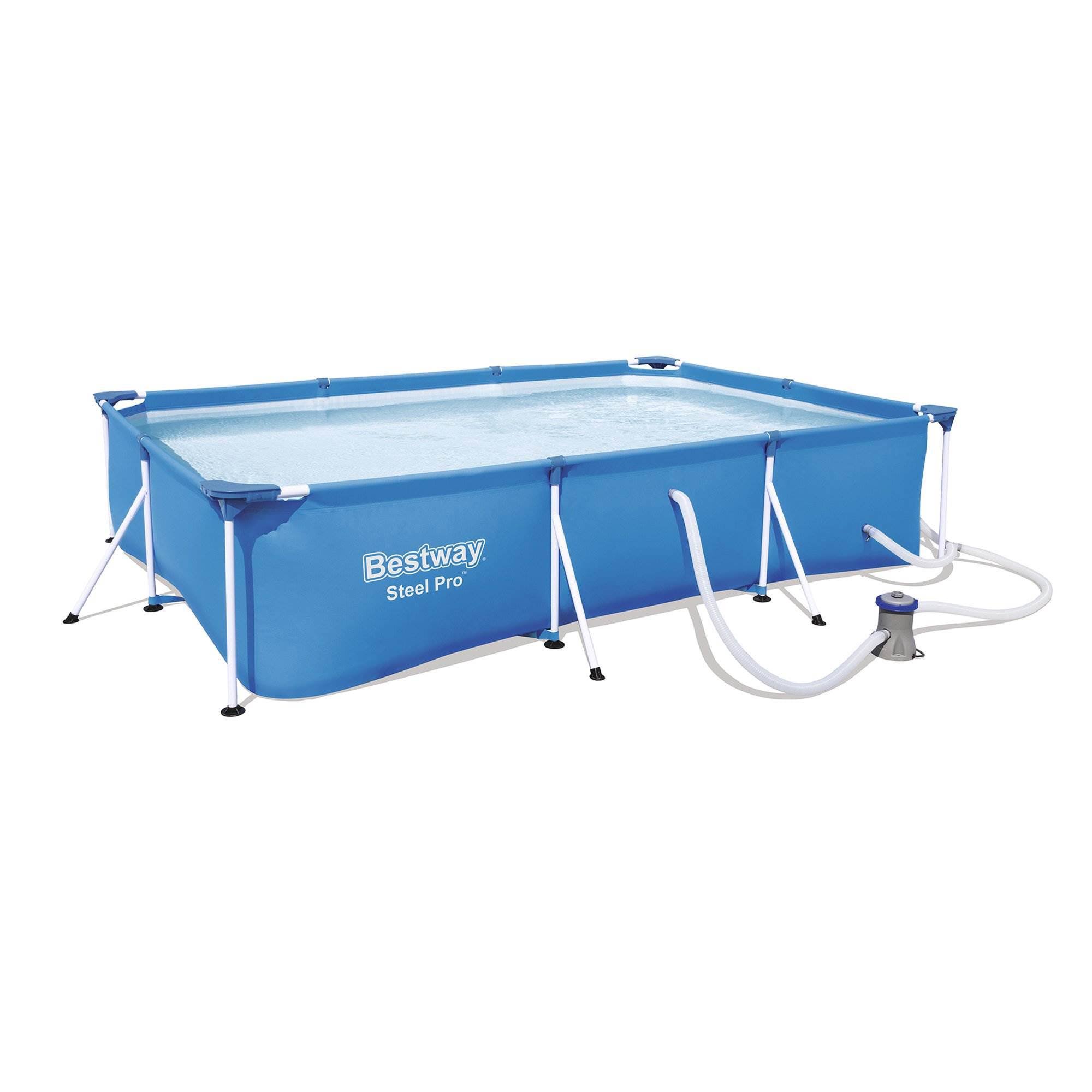 Steel Pro 9.8 x6.6 x26  Rectangular Above Ground Swimming Pool Set