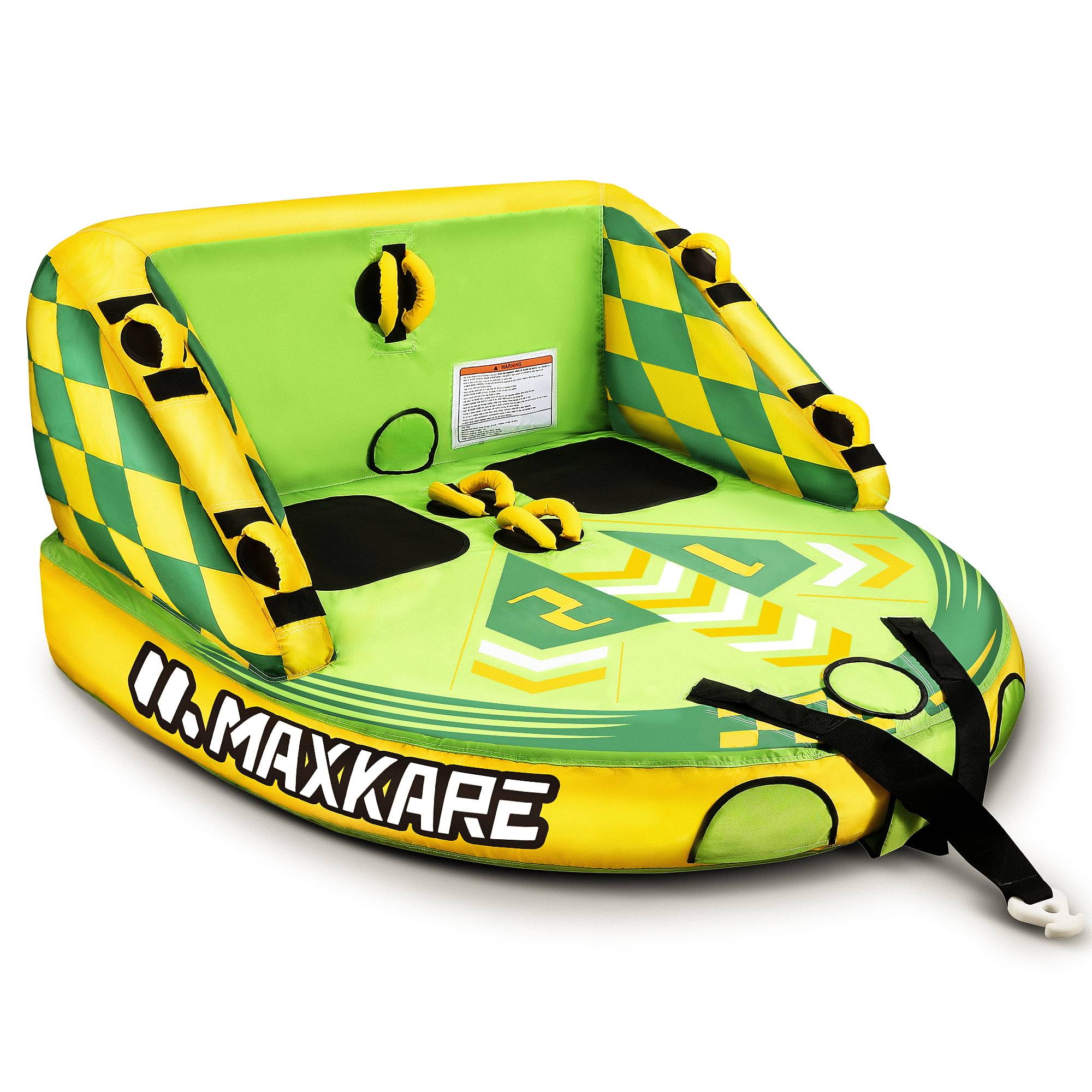 Maxkare 2 Person Inflatable Towable Tube for Boating 69  鑴 66  鑴 33 , Green