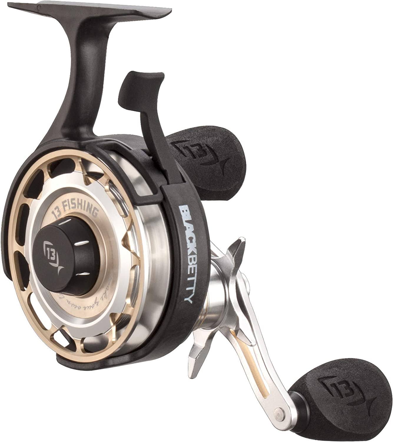 13 Fishing Black Betty FreeFall Carbon Inline Ice Fishing Reel (Left Hand Retrieve)