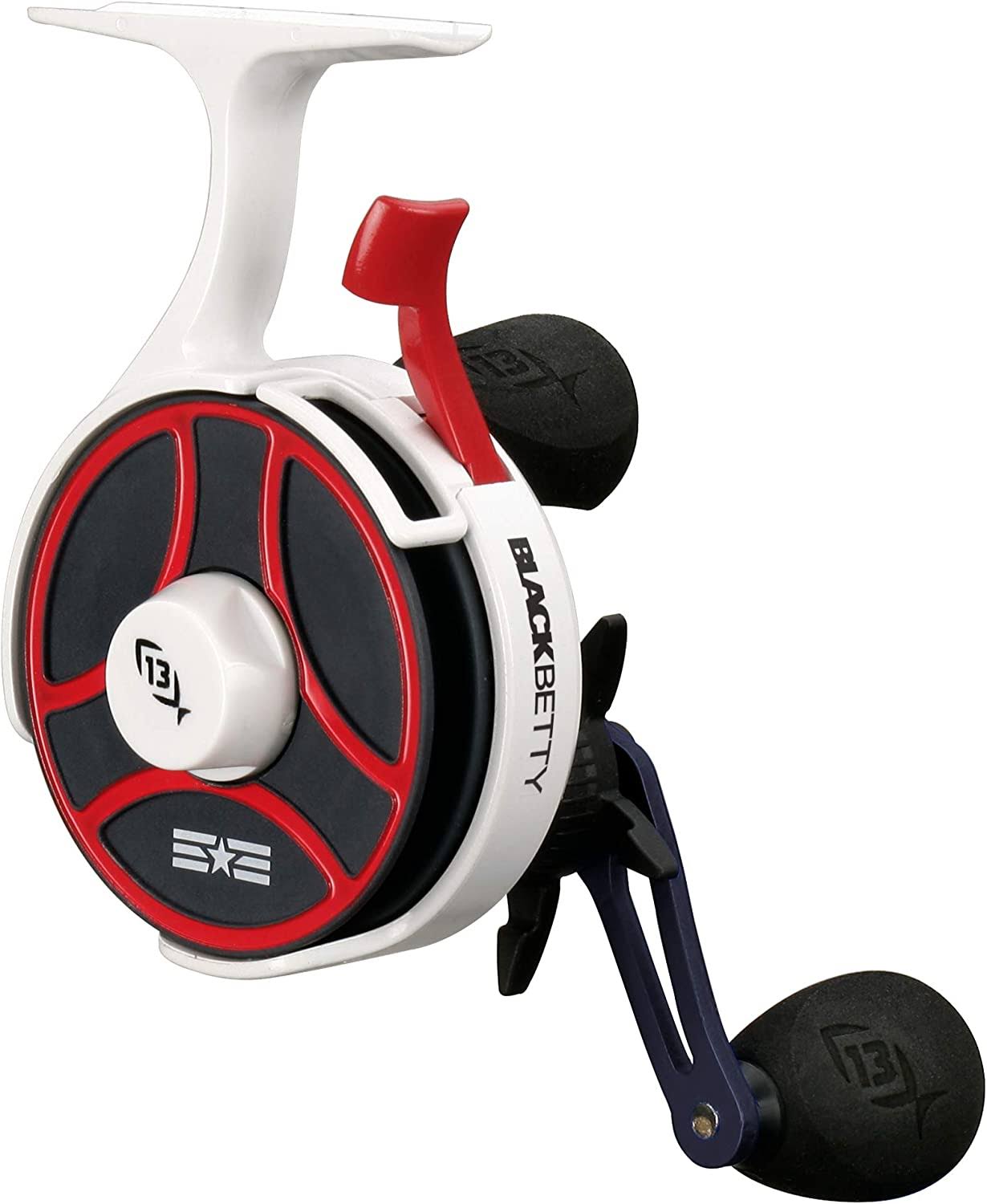 13 Fishing Black Betty FreeFall Ghost Window Inline Ice Fishing Reel (Left Hand Retrieve)