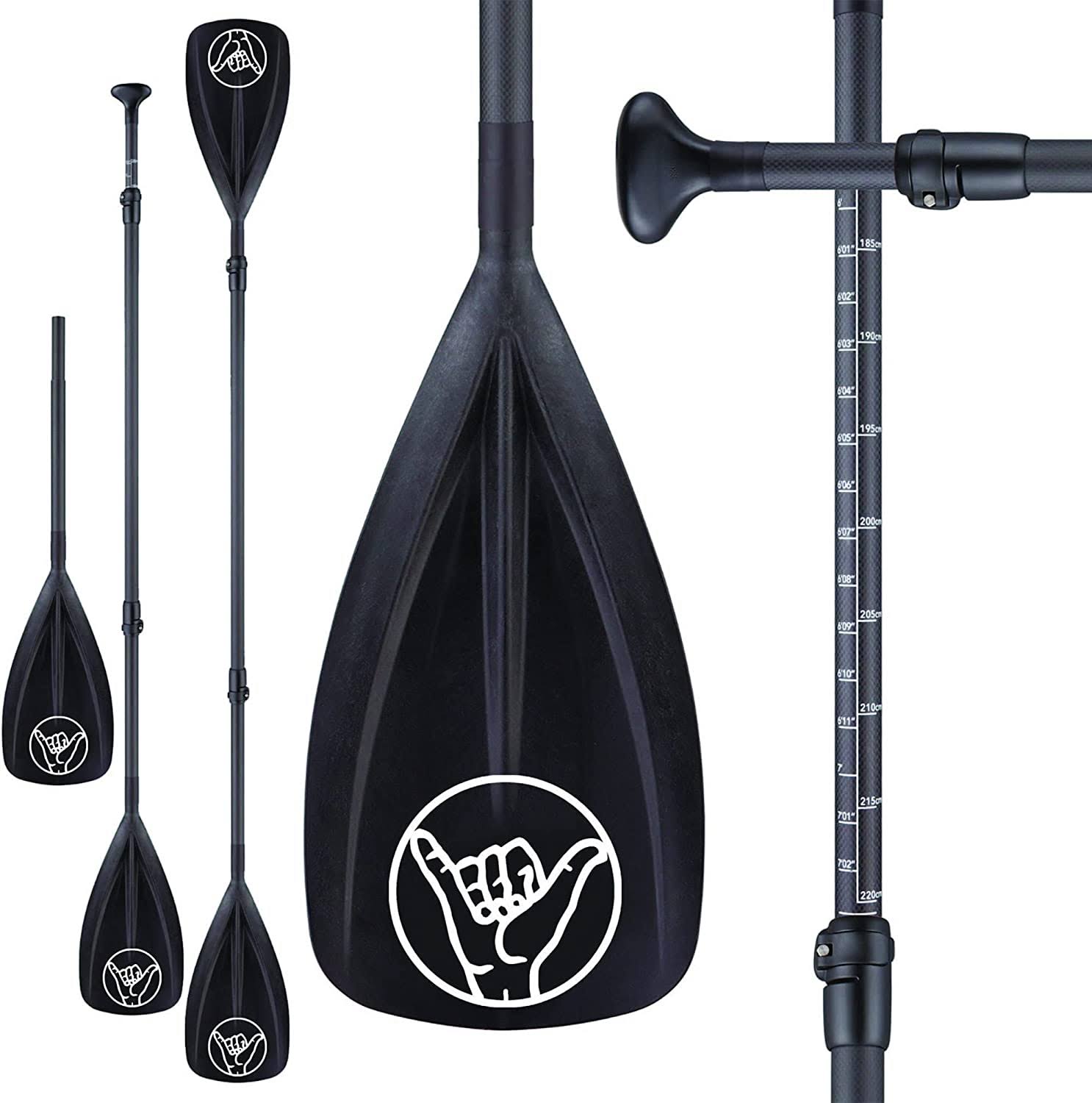 South Bay Board Co.   SUP Paddleboard Paddles    4-Piece Kayak/Paddle Board Paddle Options   Carbon Fiber Paddle Shafts