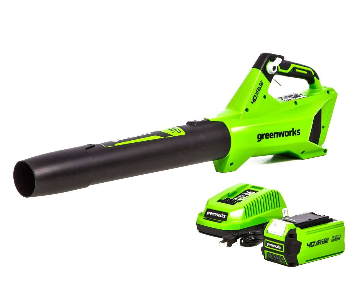 40V (120 mph / 450 cfm) Axial Blower, 2.5Ah Battery and Charger
