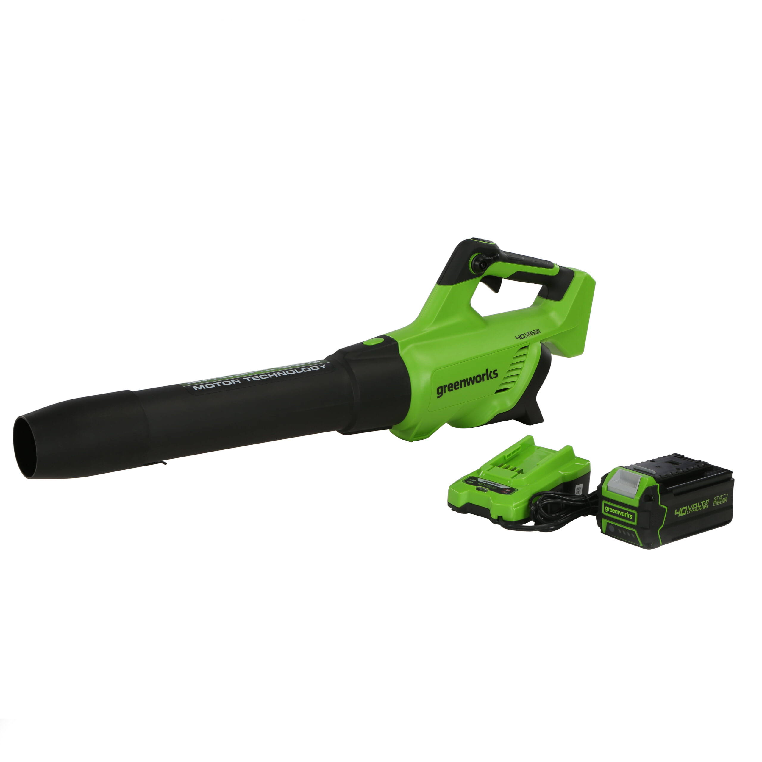 40V (550 CFM / 130 MPH) Brushless Axial Leaf Blower 4Ah USB Battery and Charger