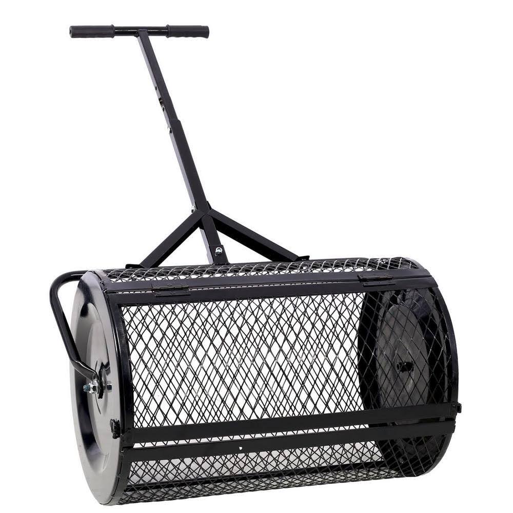 GH-YDW4-823 50 lbs. 24 in. Heavy-Duty Metal Handheld Peat Moss Spreader with T Shaped Handle for Planting Seeding, Lawn, Garden Care