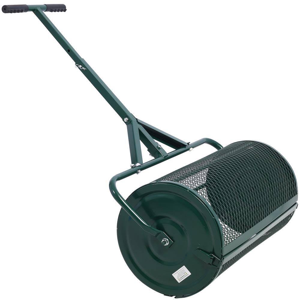 GH-YDW4-057 24 in. Green Steel Handheld Peat Moss Spreader Compost Spreader Metal Mesh with T Shaped Handle
