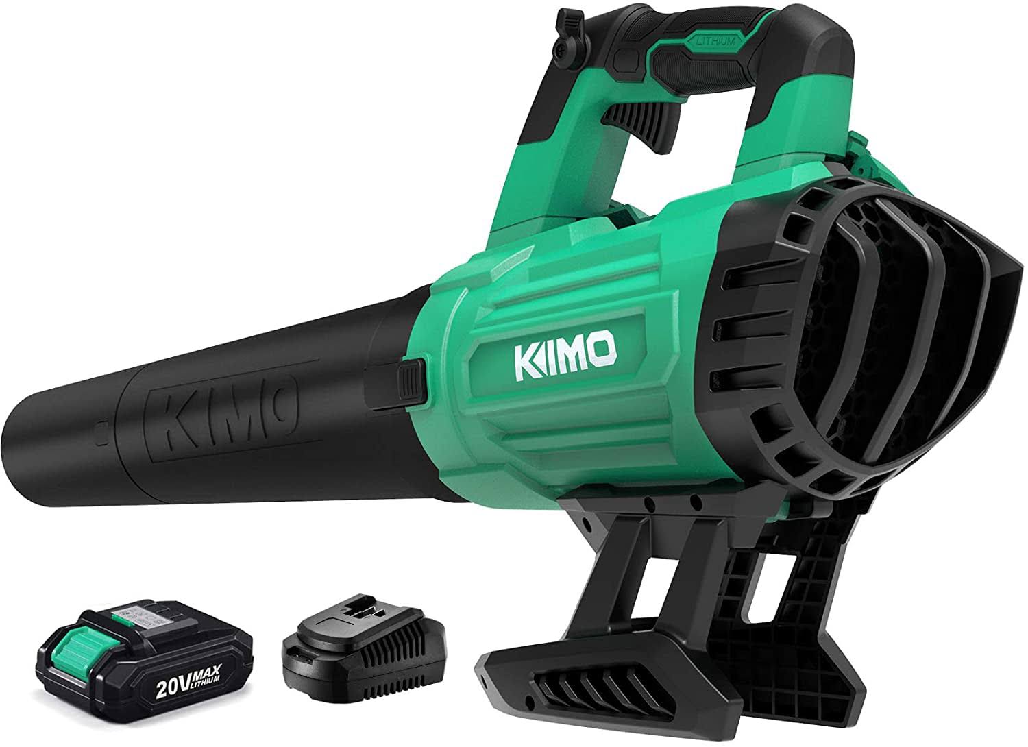 KIMO 6302 Electric Leaf Blower   3.6  Wide Mouth Cordless Blower   2.0Ah 20V Handheld Leaf Blower