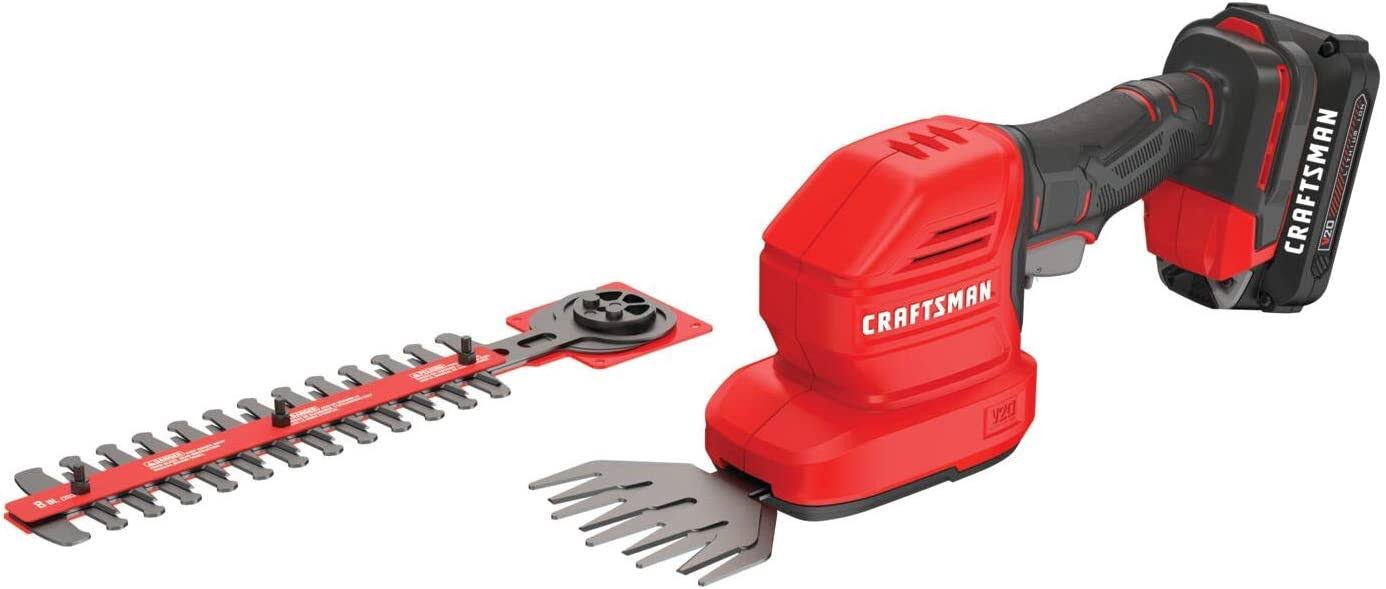 V20 Cordless Handheld Grass Trimmer and Mini Hedge Trimmer Kit (CMCSS800C1),Red