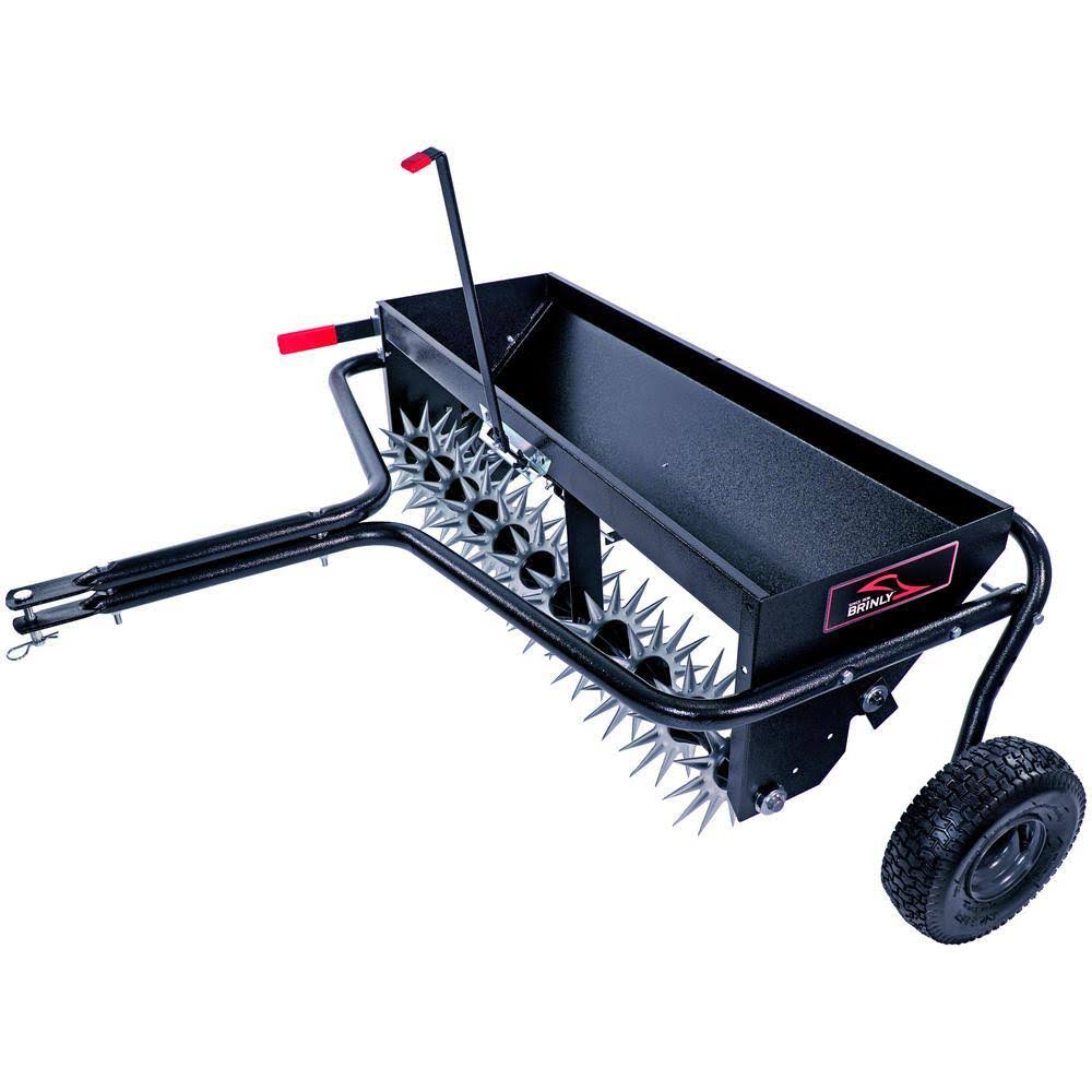 AS2-40BH-G 40 in. Tow-Behind Combination Aerator Spreader with 3-D Steel Tines and Pneumatic Tires