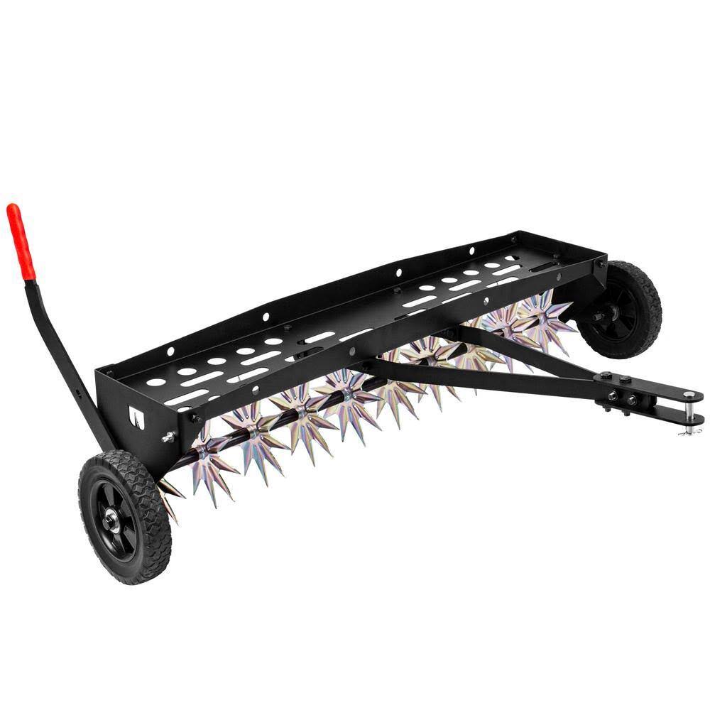 Unbranded LTA-003A-HD 40 in. Tow Behind Spike Aerator with Galvanized Steel Tines, Outdoor Durable Lawn Aerator Soil Penetrator Spikes Tractor