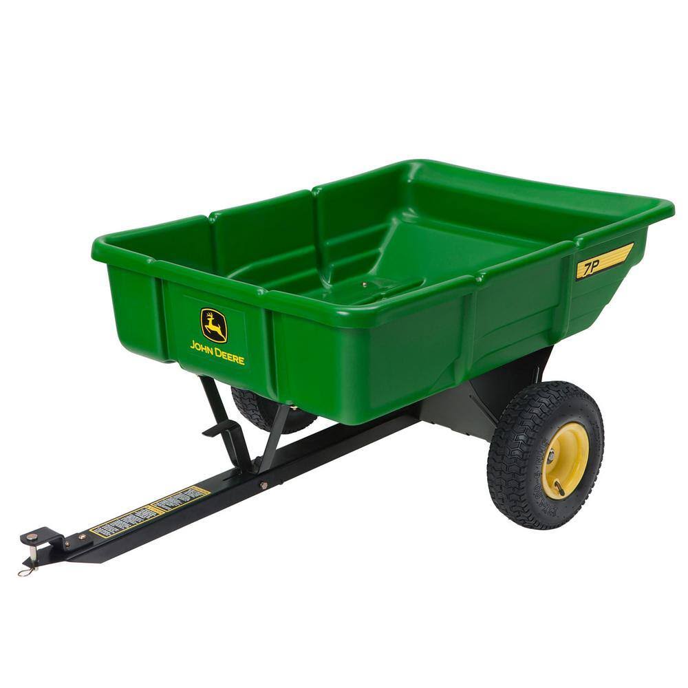 LP21935 450 lb. 7 cu. ft. Tow Behind Poly Utility Cart Dump Trailer with Universal Hitch