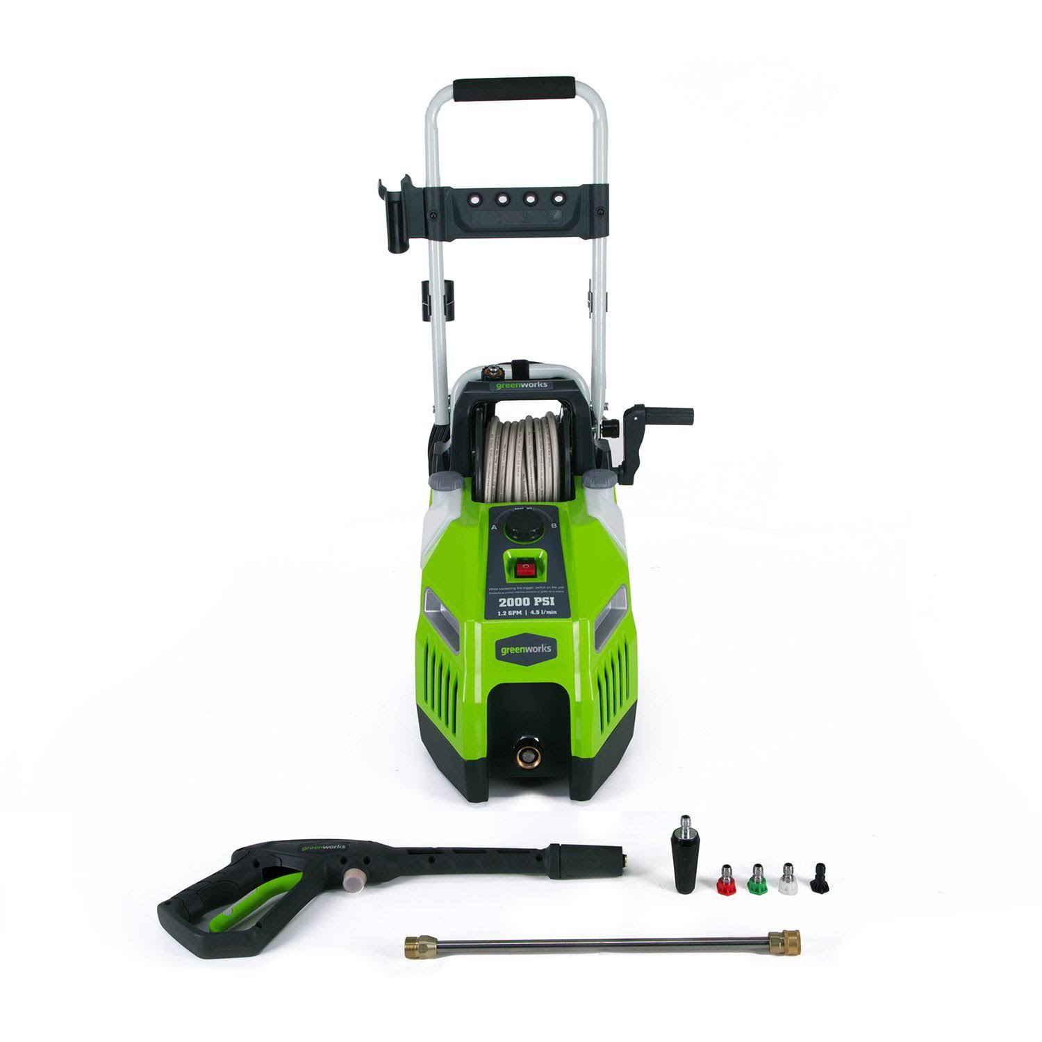 2000-PSI 13 Amp 1.2-GPM Corded Electric Pressure Washer with Hose Reel, GPW2001