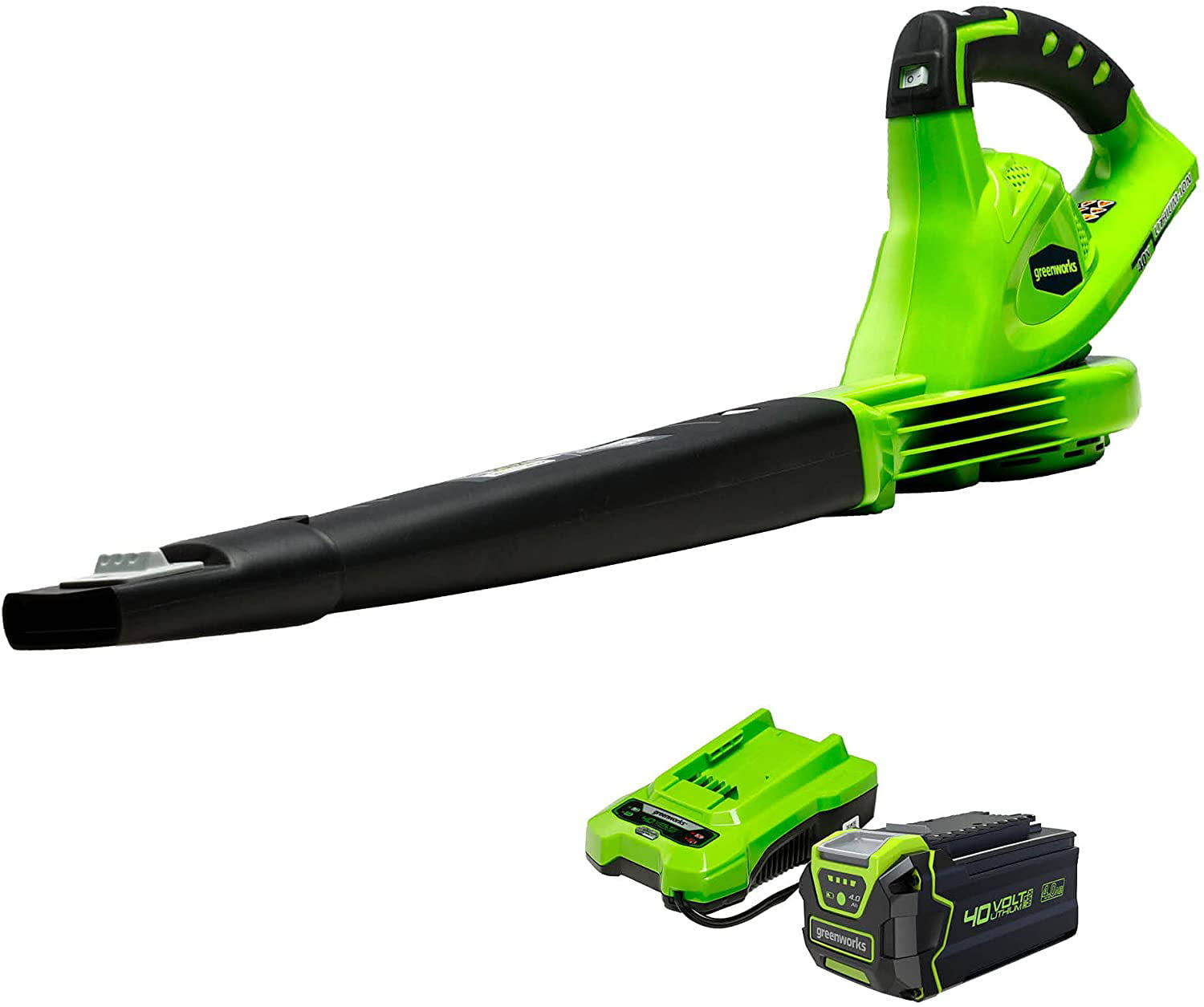 40V 135 CFM Cordless Leaf Blower/Sweeper w/4.0 Ah Battery, 24212