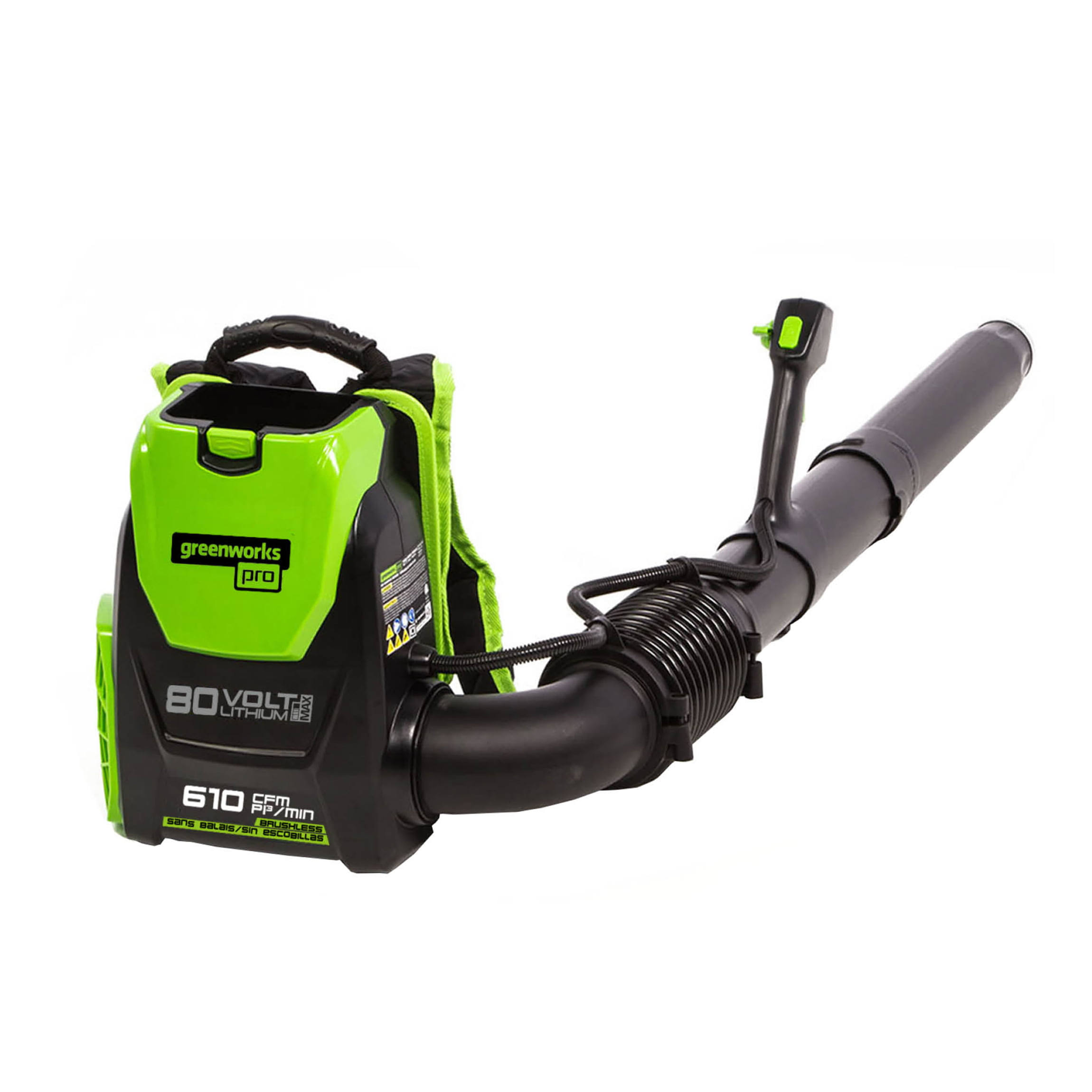 80V 580 CFM Cordless Brushless Backpack Blower, Battery Not Included, 2403802
