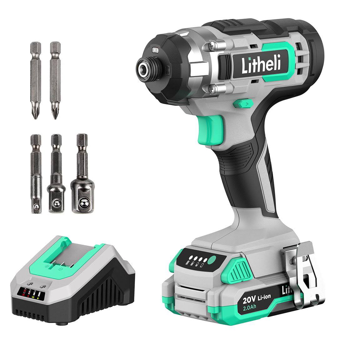 1/4閳 20V Cordless Impact Driver, 1150 In-lbs Torque with 2.0 Ah Battery   Charger