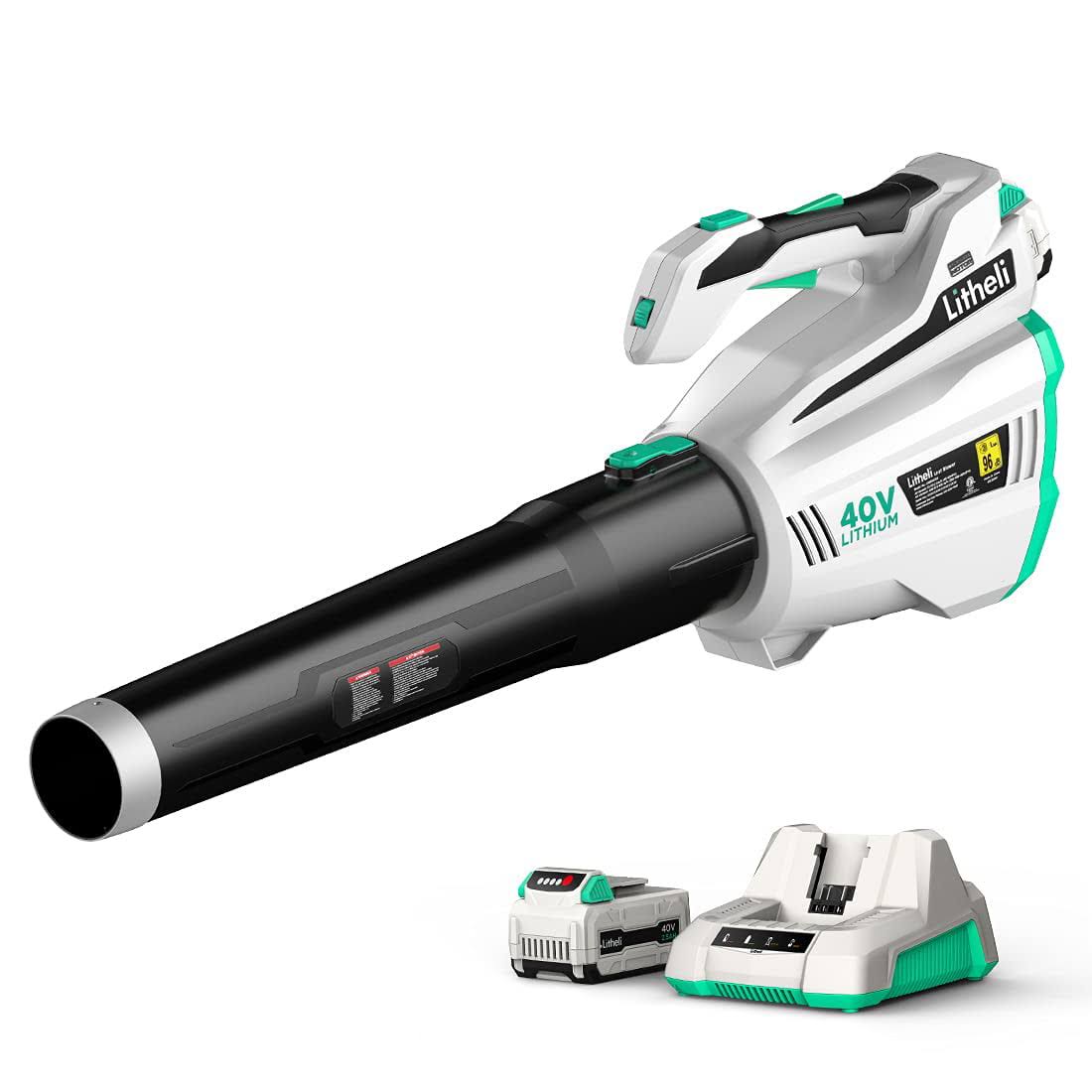 40V Cordless Leaf Blower 480CFM ,Single-Tube with Brushless Motor For Blowing Leaf, + 2.5Ah Battery   Charger